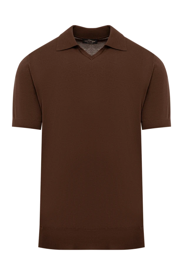 Cesare di Napoli chocolate brown cotton jersey polo shirt without buttons 194675 - photo 1