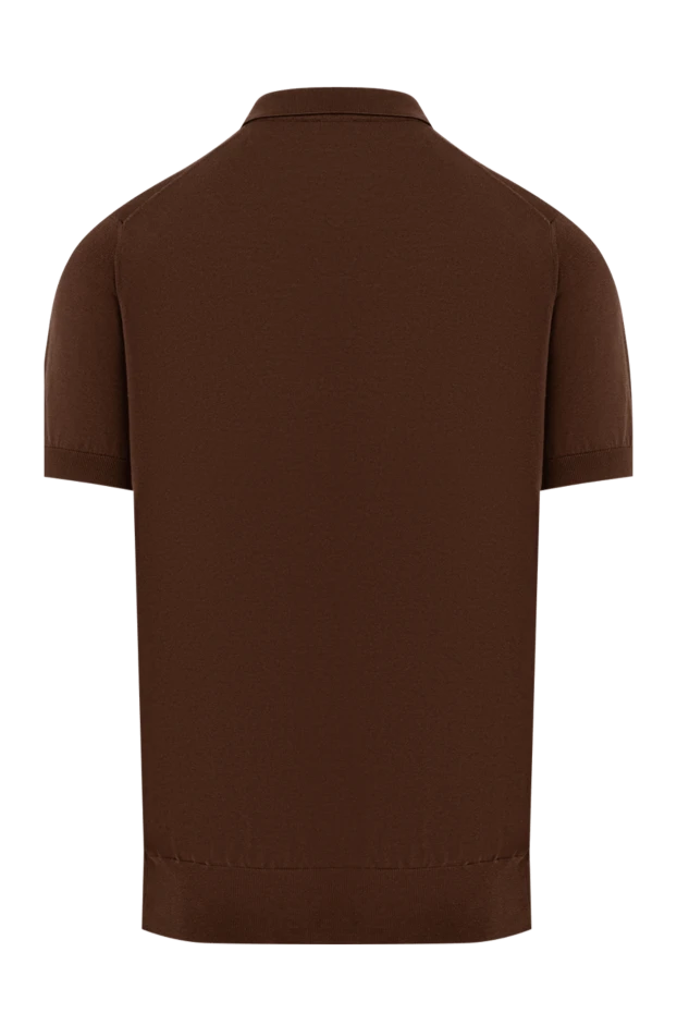 Cesare di Napoli chocolate brown cotton jersey polo shirt without buttons 194675 - photo 2