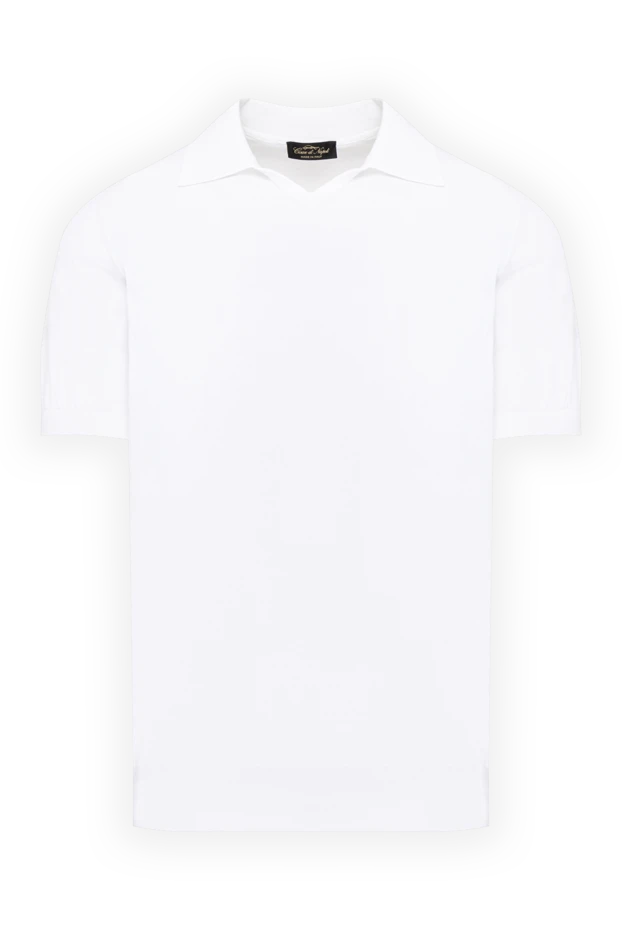 Cesare di Napoli snow-white cotton jersey polo shirt without buttons 194682 - photo 1
