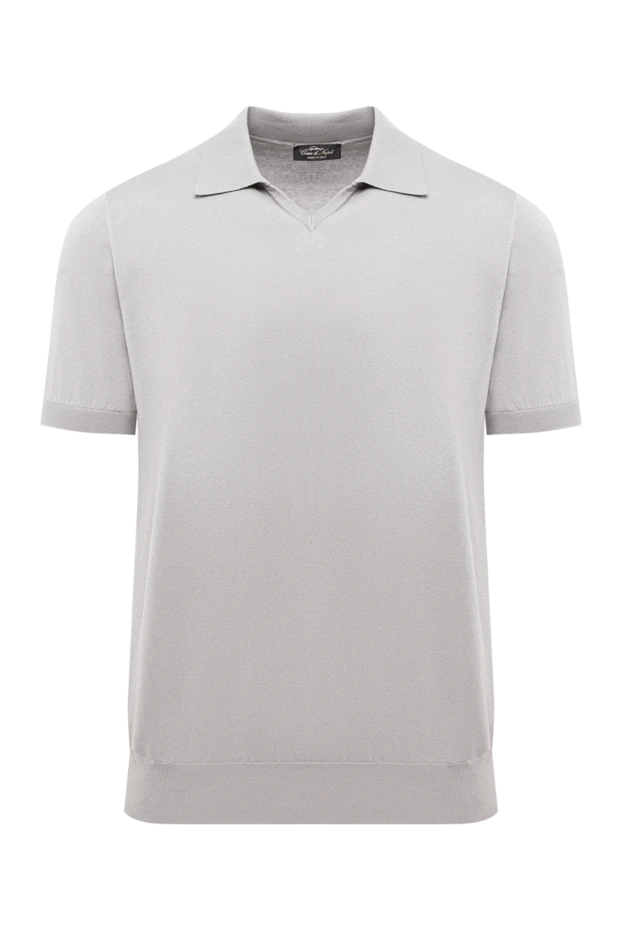 Cesare di Napoli men's grey knitted polo shirt without classic button closure 194687 - photo 1