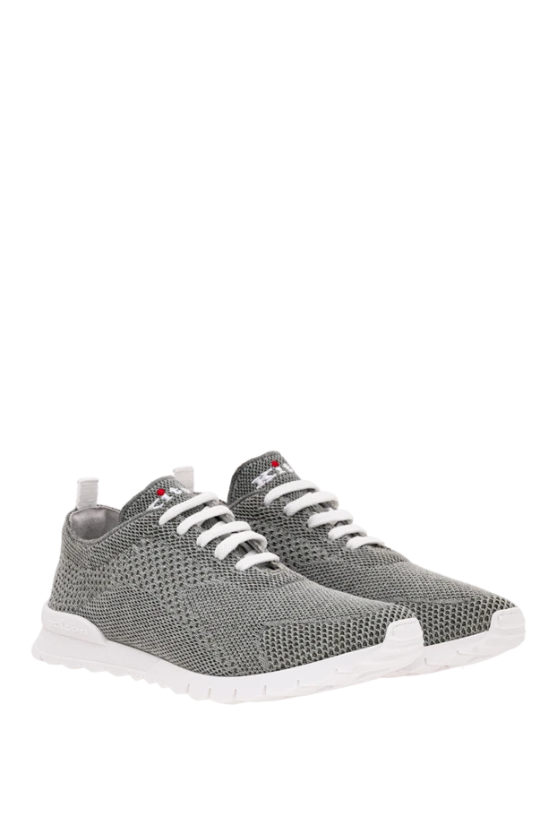 Kiton gray-green sneakers with a contrasting ultra-light sole and snow-white laces 194707 - photo 3