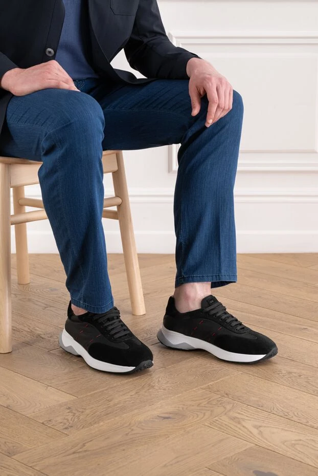 Kiton black sneakers with red accents 194716 - photo 2