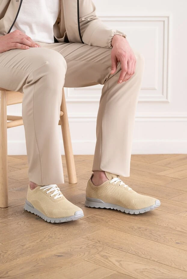 Kiton beige knit sneakers with flexible soles 194719 - photo 2