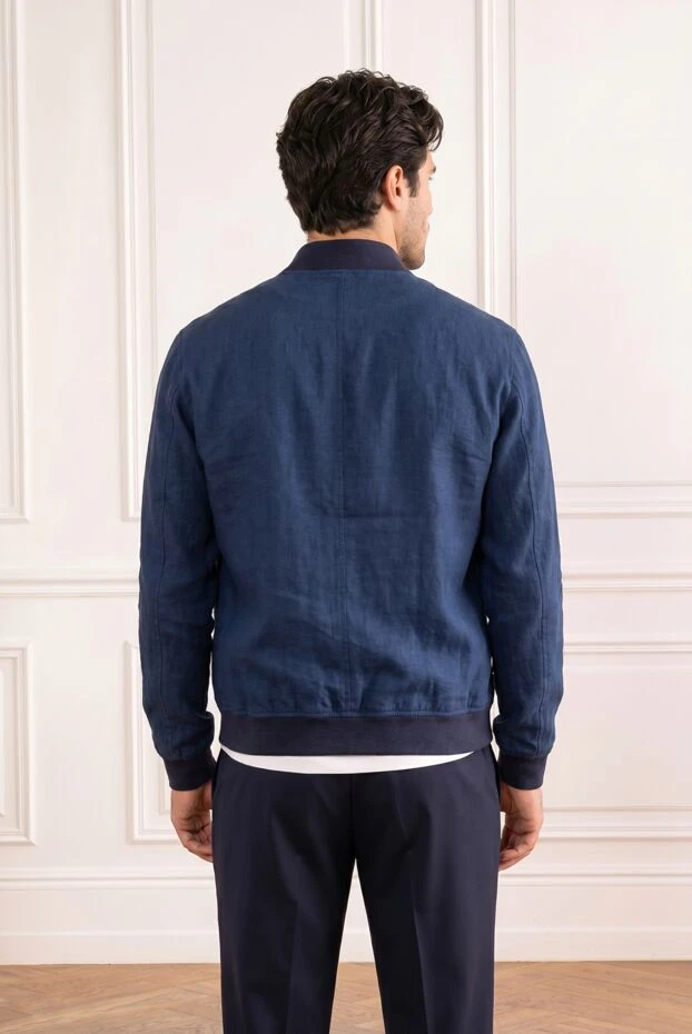 Kiton men's lightweight bomber jacket made of breathable linen with a textured weave 194727 - photo 2
