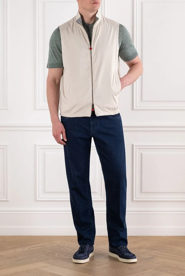 Kiton reversible cream-grey waistcoat with a stand-up collar 194730 - photo 2