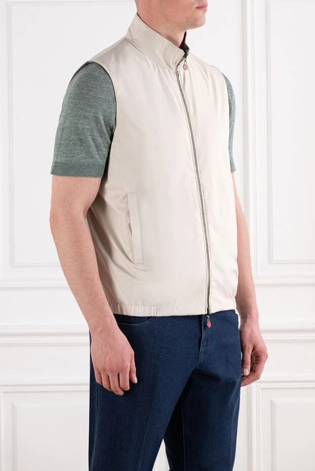Kiton reversible cream-grey waistcoat with a stand-up collar 194730 - photo 3