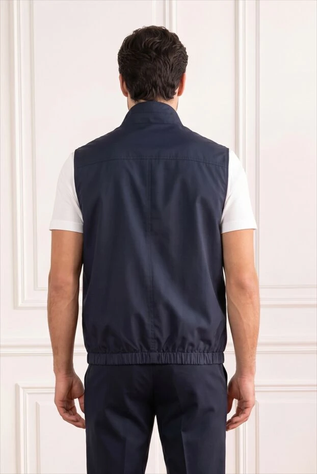 Kiton blue men's vest with branded round zipper pull 194732 - photo 2