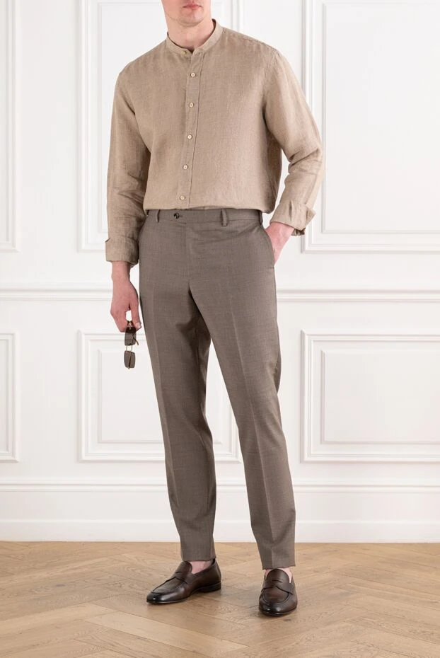 Alessandro Gherardi beige linen shirt with a stand-up collar 194745 - photo 2