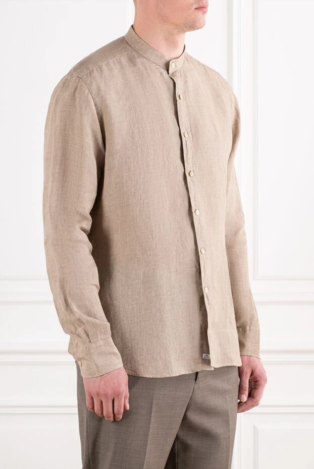 Alessandro Gherardi beige linen shirt with a stand-up collar 194745 - photo 3