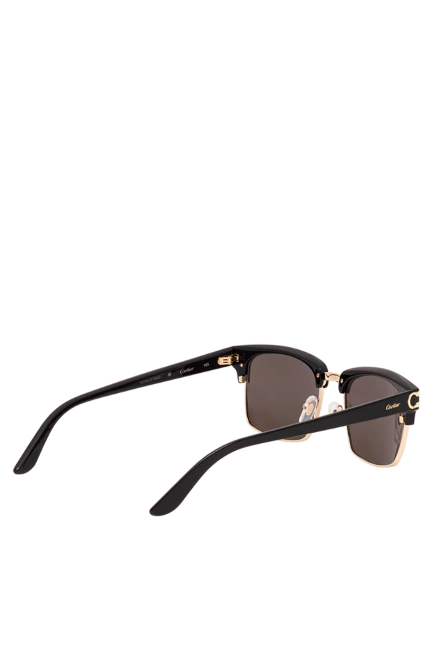 Cartier чорні сонцезахисні окуляри-клабмайстри із золотою літерою c 194760 - фото 3