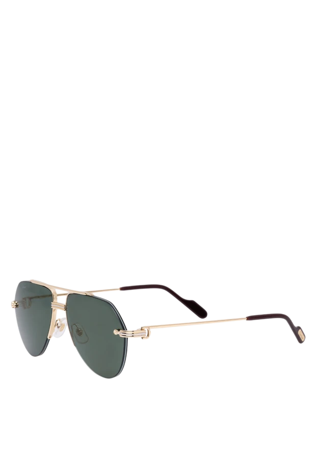 Cartier rimless aviator sunglasses with green lenses and gold temples 194763 - photo 3