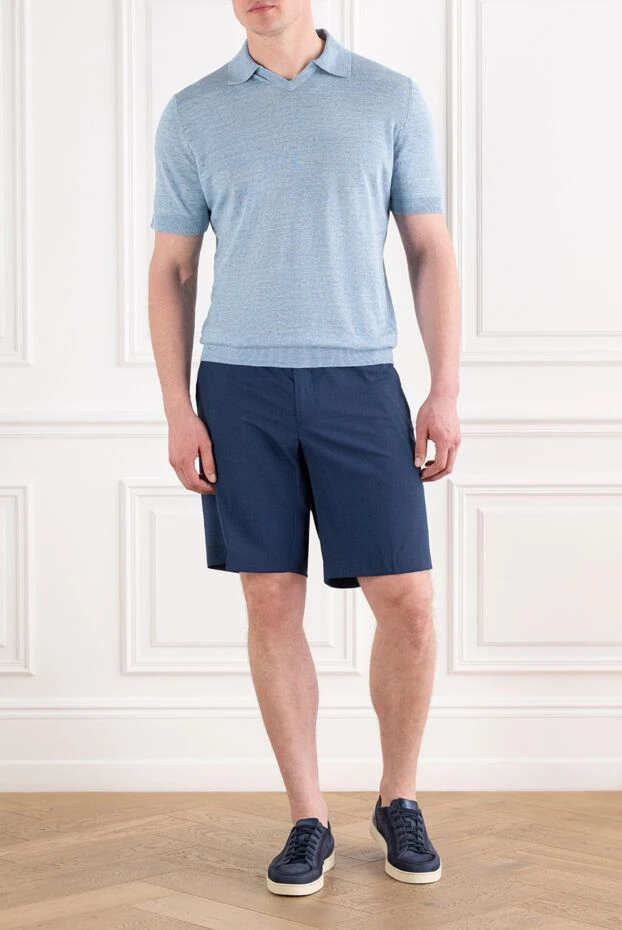 Stefano Ricci blue wool shorts with a classic cut and adjustable drawstring 194810 - photo 3