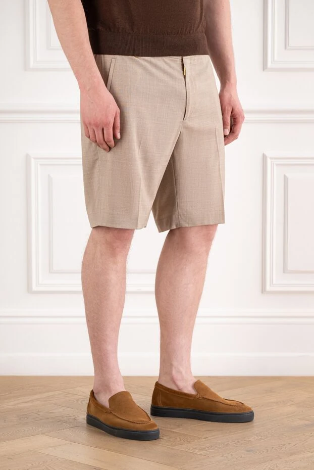 Stefano Ricci men's lightweight textured bermuda shorts in sand color 194811 - photo 3