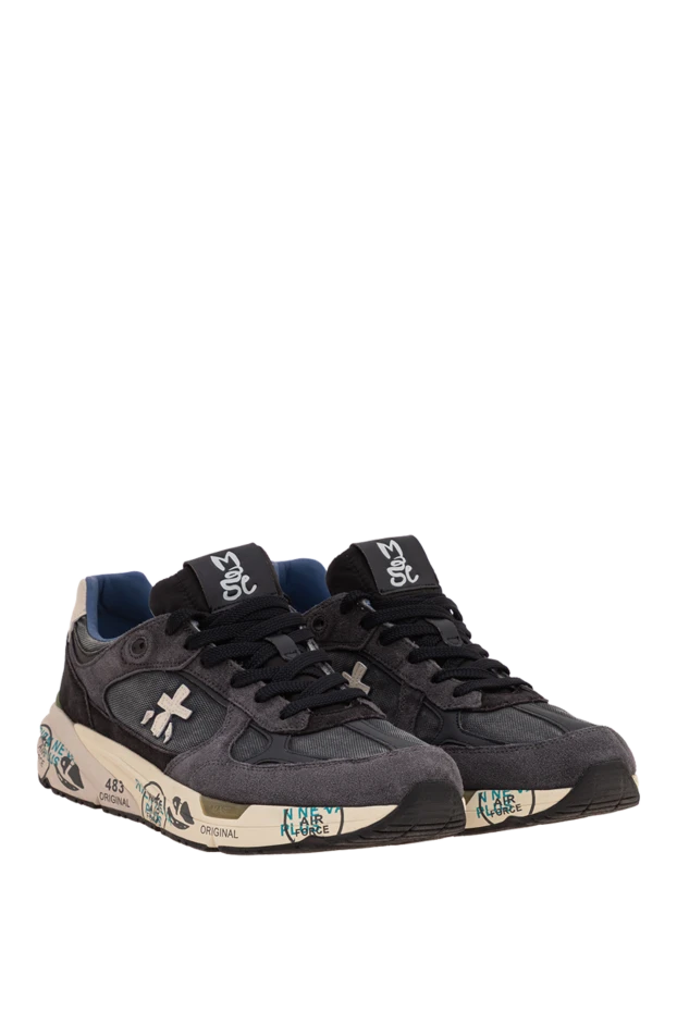 Premiata men's blue sneakers with signature print 194820 - photo 3