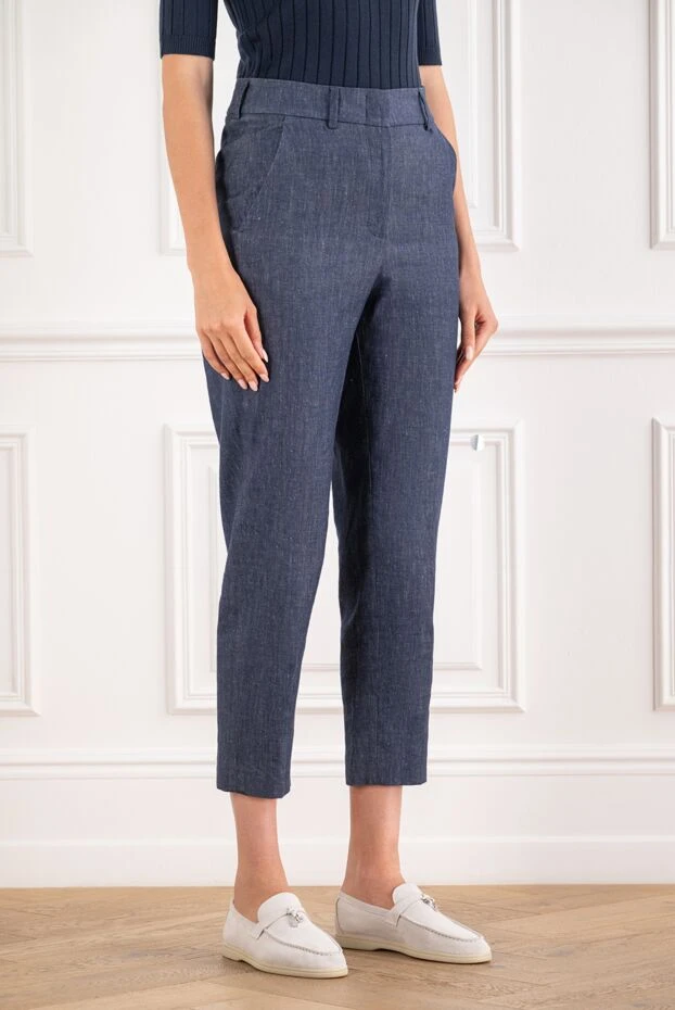 Cappellini women's dark gray tapered trousers made of melange fabric 194823 - photo 3