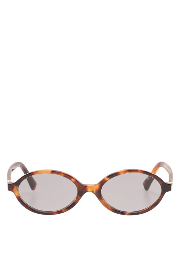 Miu Miu овальные черепаховые очки с полупрозрачными дымчатыми линзами 194836 - фото 1