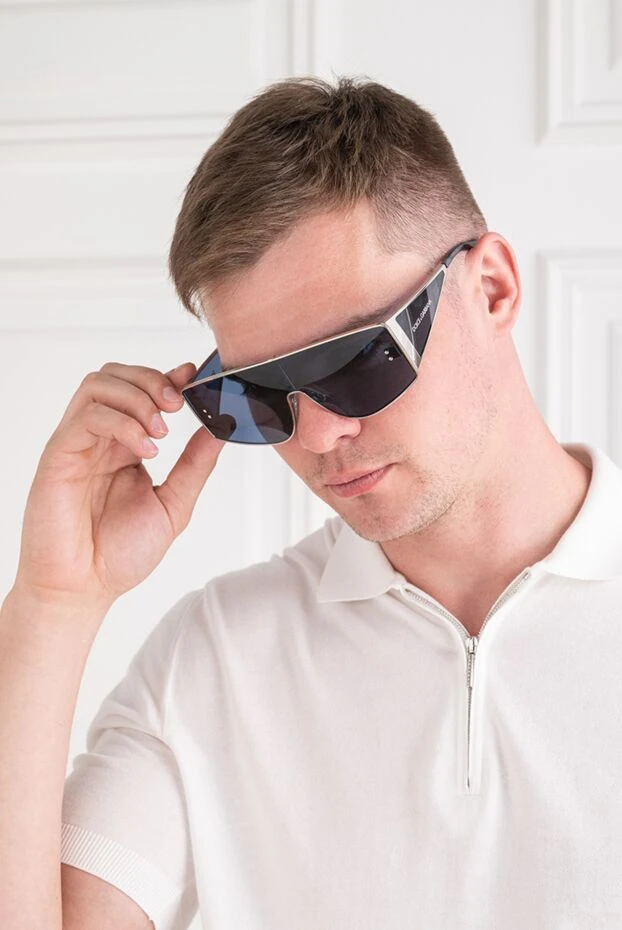 Dolce & Gabbana dg2305 silver metal frame overhead sunglasses with blue lenses 194870 - photo 2