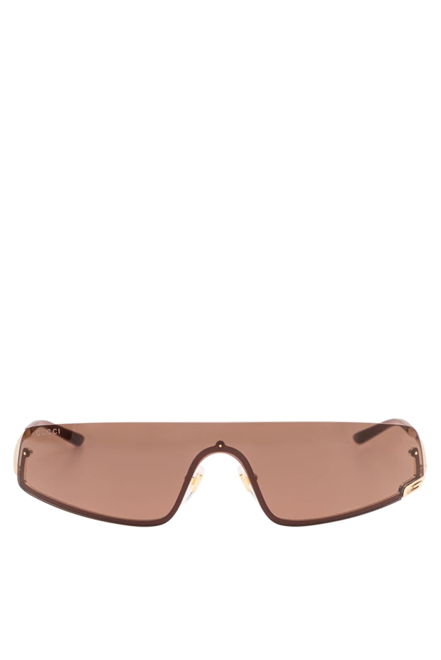 Gucci streamlined goggles with a gold frame and a monolithic coffee screen 194896 - photo 1