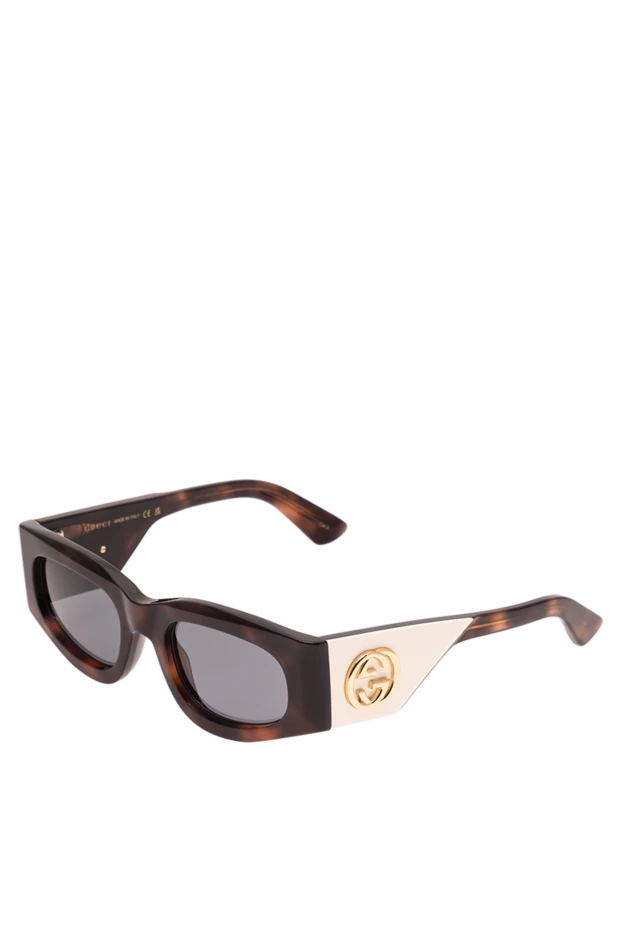 Gucci tortoiseshell sunglasses with contrasting cream temples and gold logo 194899 - photo 3