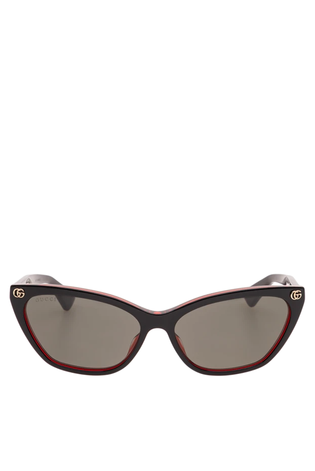 Gucci women's cat-eye glasses with black and red frames and emerald lenses 194900 - photo 1