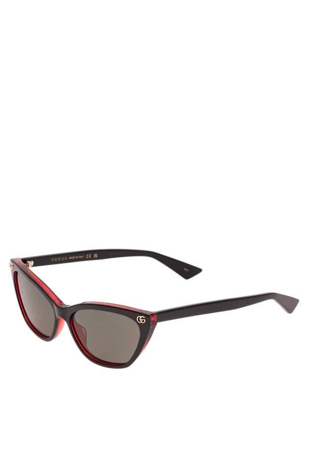 Gucci women's cat-eye glasses with black and red frames and emerald lenses 194900 - photo 3