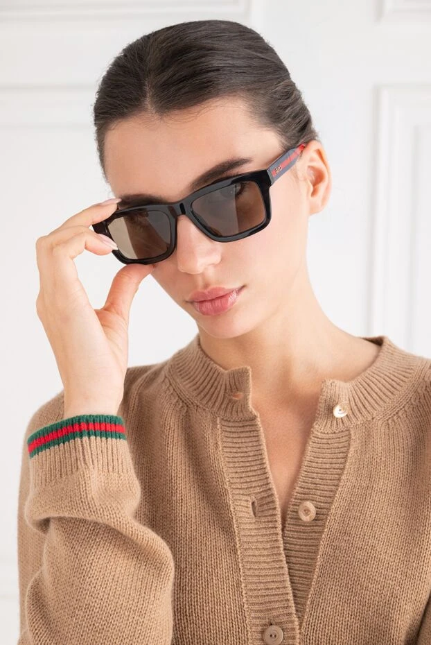 Gucci rectangular graphite glasses with the iconic web band 194911 - photo 2