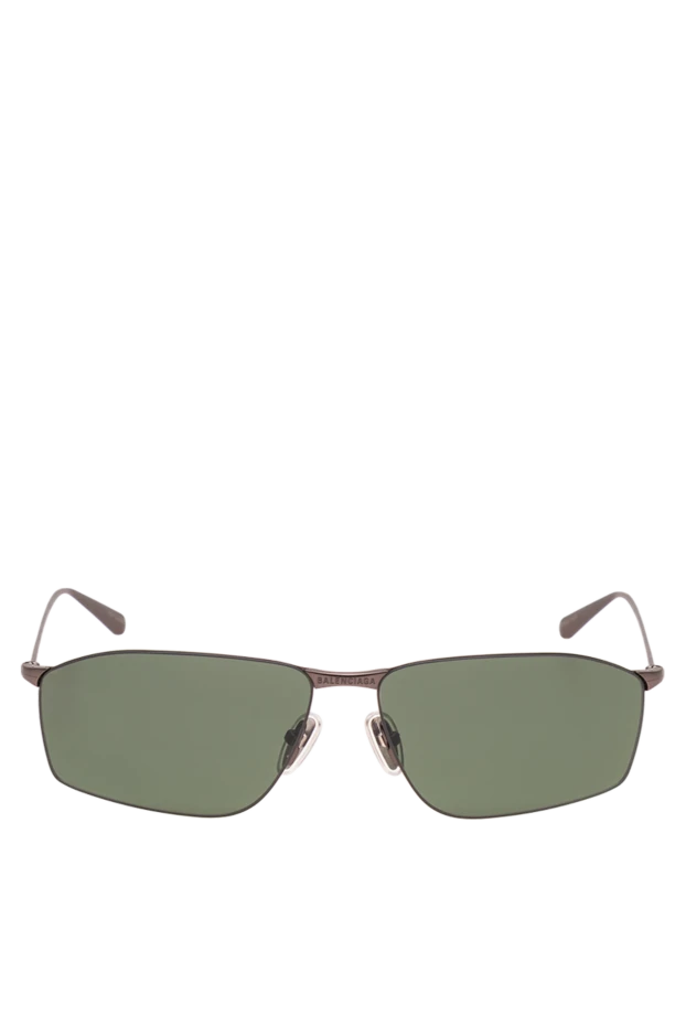 Balenciaga thin rectangular metal frame sunglasses with dark green lenses 194921 - photo 1