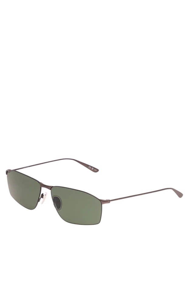 Balenciaga thin rectangular metal frame sunglasses with dark green lenses 194921 - photo 3
