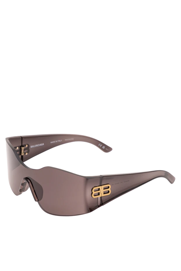 Balenciaga streamlined black frame mask sunglasses with gold monogram 194923 - photo 3