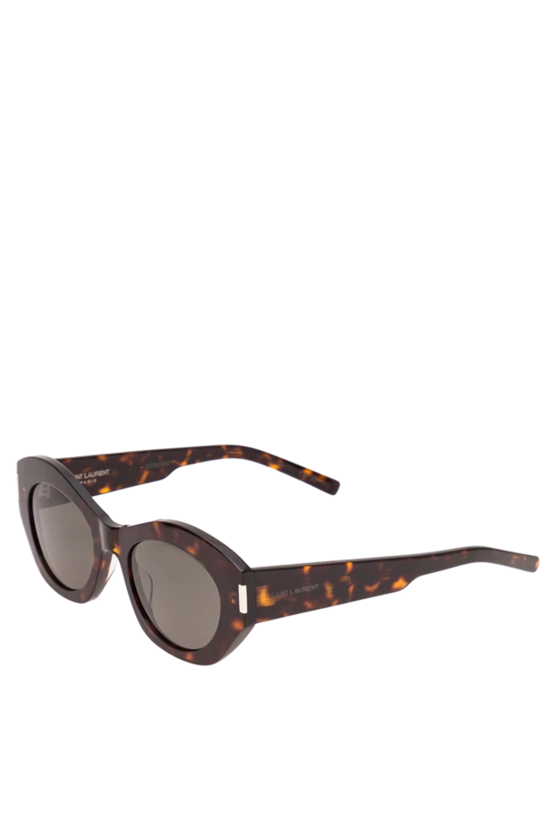 Saint Laurent women's cat eye glasses with tortoiseshell frames and silver plates 194943 - photo 3