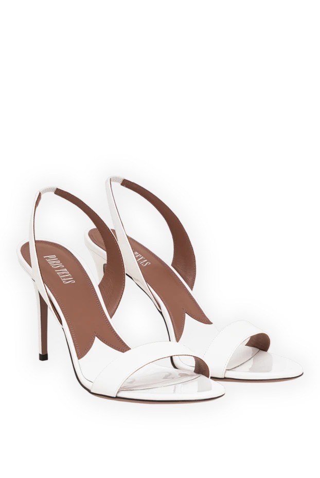 Paris Texas snow-white leather slingback sandals with a thin, chiseled stiletto heel 194967 - photo 3