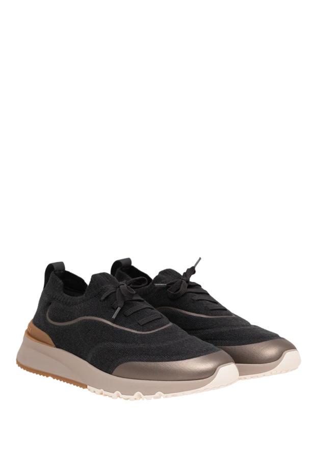 Brunello Cucinelli men's elastic knit sneakers with a chunky sole 194997 - photo 3