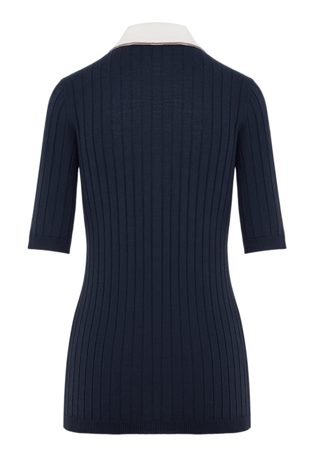 Brunello Cucinelli fitted ribbed knit polo shirt with contrast collar 195009 - photo 2