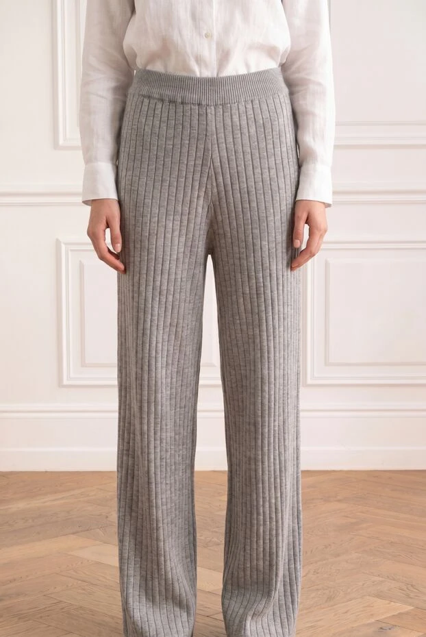 Brunello Cucinelli wide-leg ribbed wool trousers with elastic waistband 195011 - photo 3