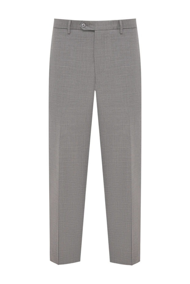 Cesare di Napoli men's classic wool trousers in an elegant grey melange shade 195020 - photo 1