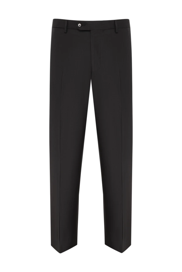 Cesare di Napoli men's classic wool trousers in deep black 195021 - photo 1