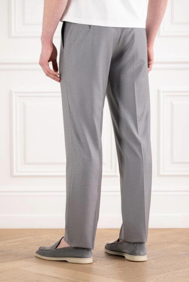 Cesare di Napoli men's gray wool classic tapered trousers 195028 - photo 3