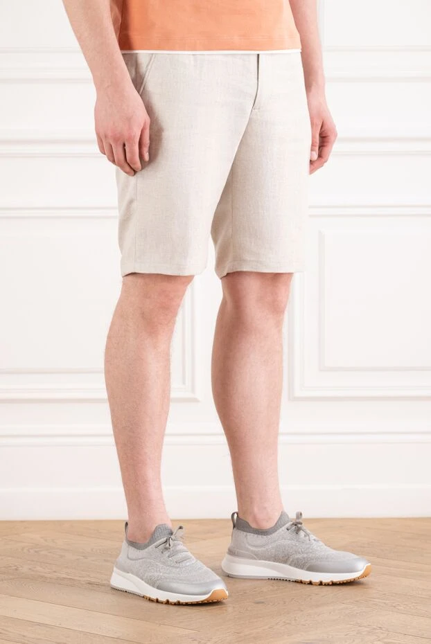 Cesare di Napoli men's ecru fabric bermuda shorts 195050 - photo 3