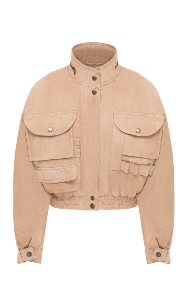 Balmain beige suede bomber jacket with multiple pockets 195121 - photo 1