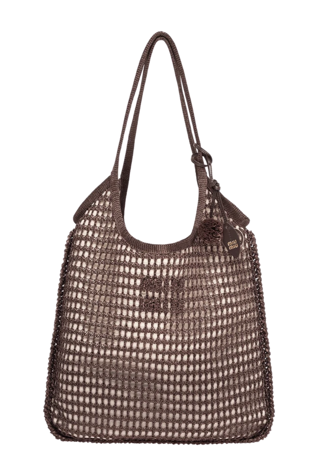 Miu Miu ivy crochet brown raffia bag 195124 - photo 1