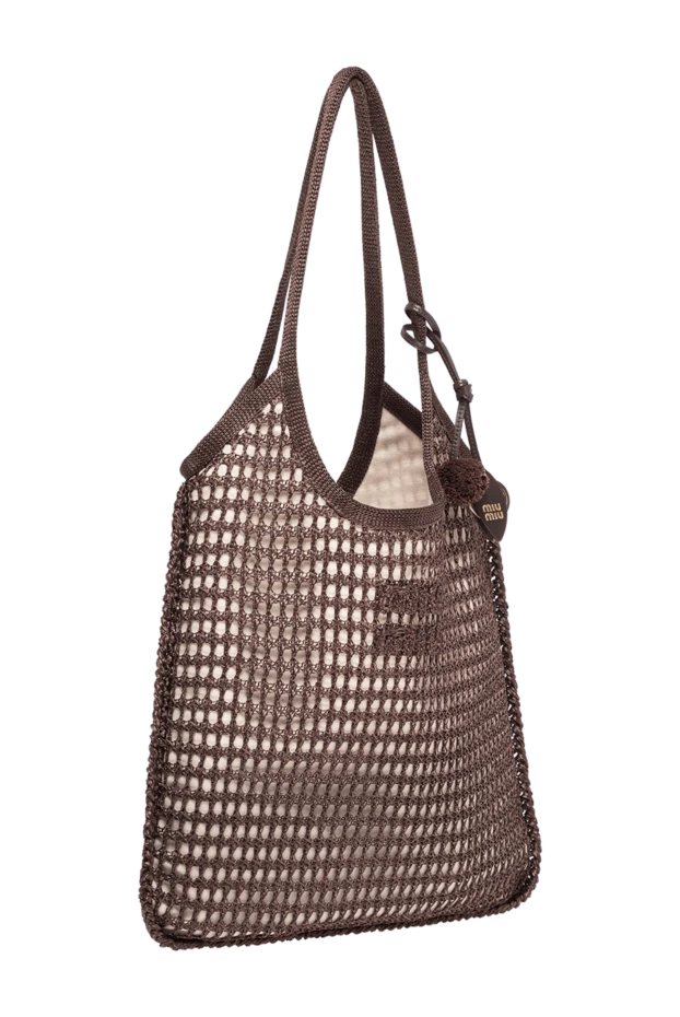 Miu Miu ivy crochet brown raffia bag 195124 - photo 3