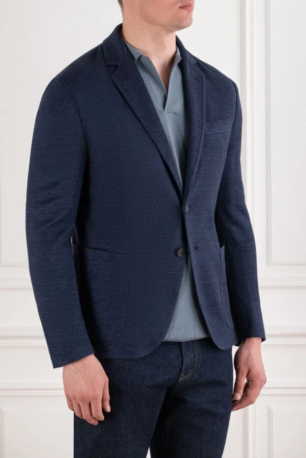 Loro Piana single-breasted blazer in blue linen and wool 195133 - photo 3