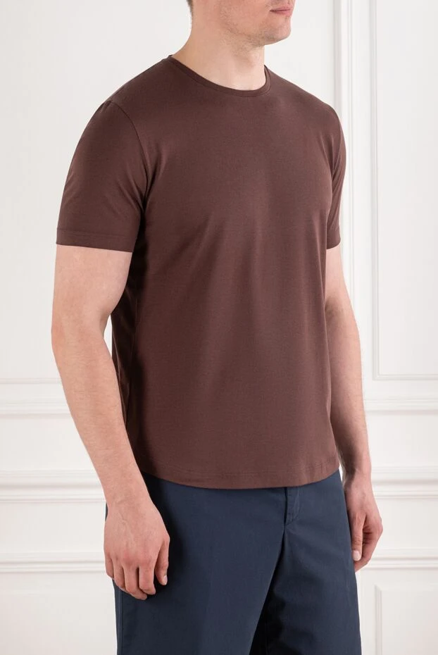 Loro Piana levo men's brown silk and cotton knit t-shirt 195141 - photo 3