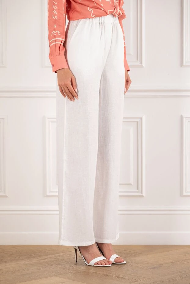 Loro Piana valerio wide-leg trousers in white linen 195146 - photo 3
