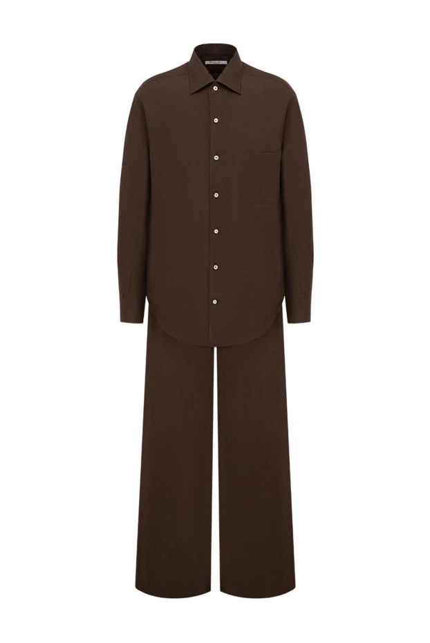 Loro Piana loose linen pantsuit in brown shade 195148 - photo 1