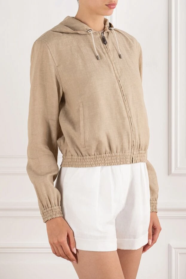 Loro Piana opal cool beige linen bomber jacket 195156 - photo 3