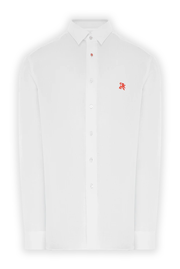 Zilli men's white linen shirt, loose straight fit 195165 - photo 1