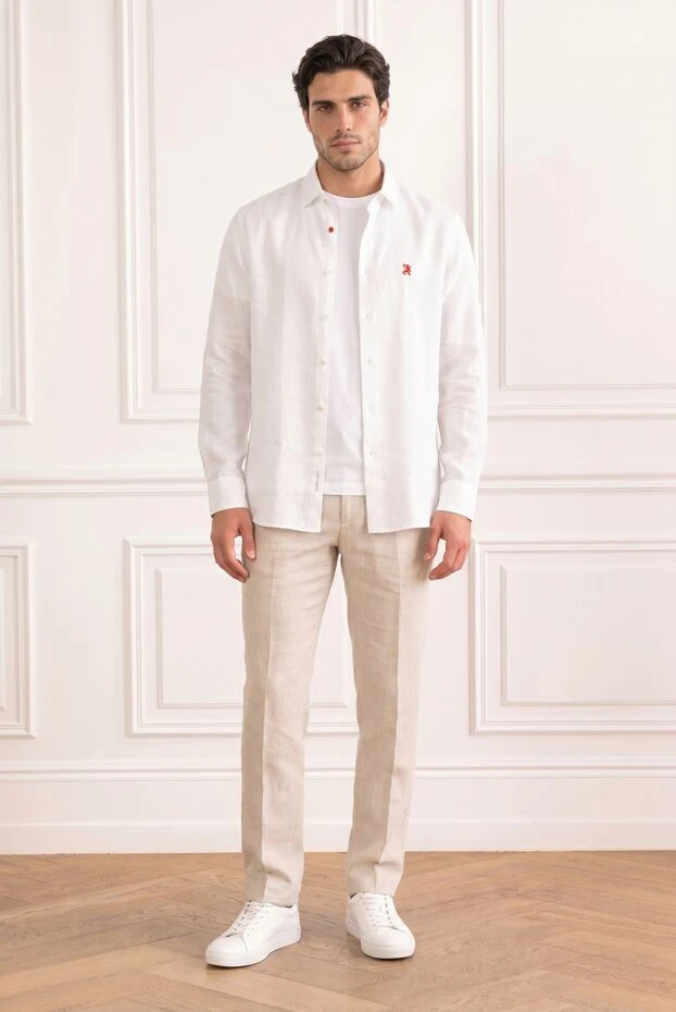 Zilli men's white linen shirt, loose straight fit 195165 - photo 1