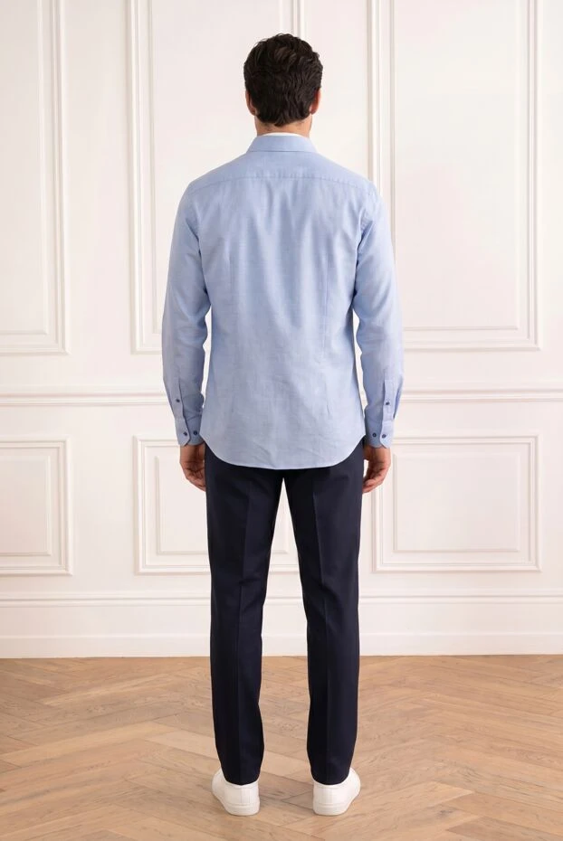 Zilli men's light blue cotton shirt with contrasting buttons 195192 - photo 3
