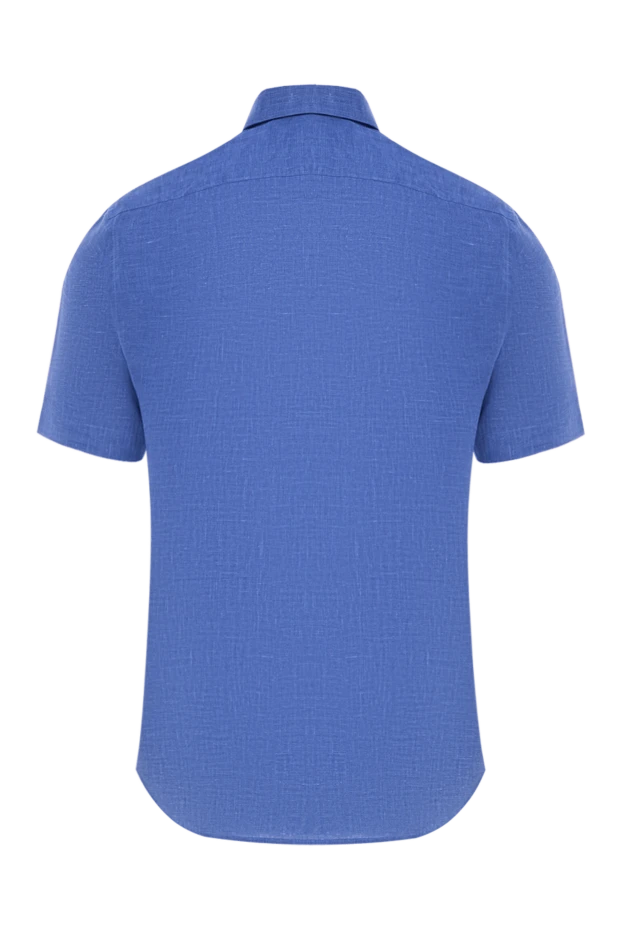 Zilli men's cornflower blue linen short sleeve shirt 195201 - photo 3